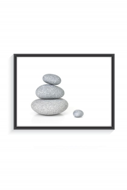 Poster with frame Balance Stone By Emmanuel Catteau