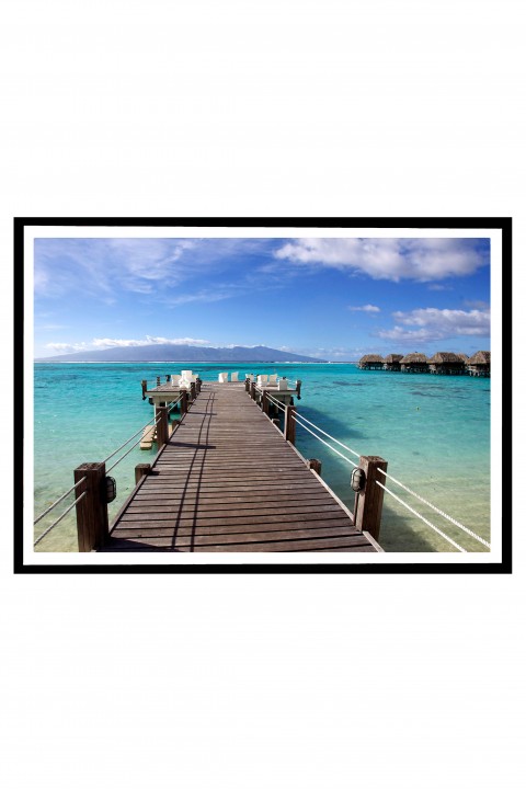 Poster with frame Jetty in Moorea - French Polynesia By Emmanuel Catteau